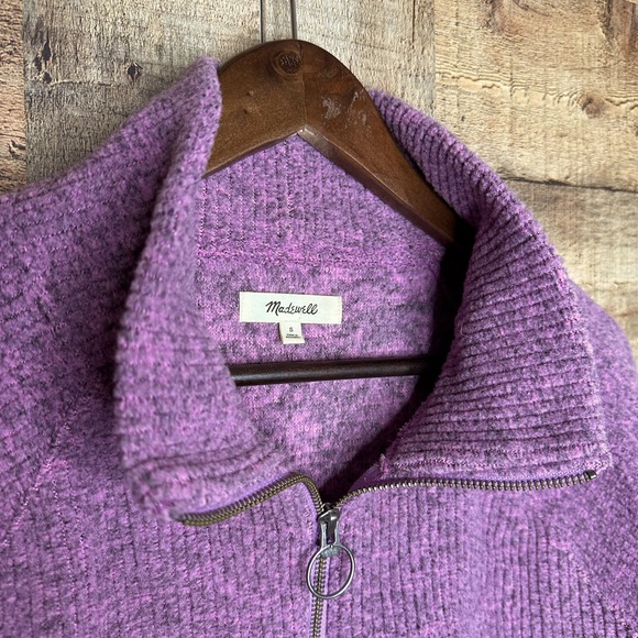 Madewell Fleece Half-Zip Popover Top Small - Picture 7 of 8